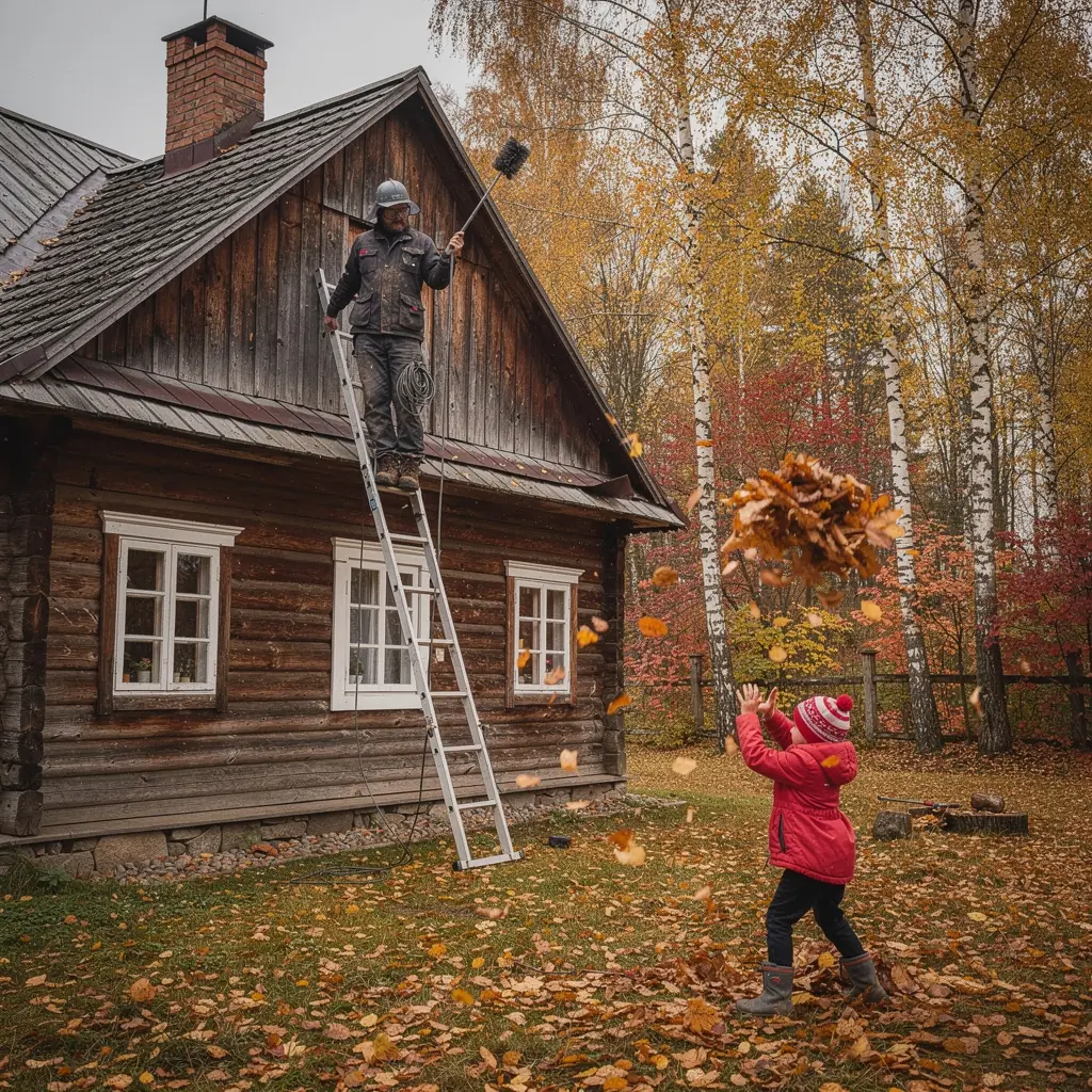 Sagatavots rīks skursteņa tīrīšanai un degšanas efektivitātes uzlabošanai.